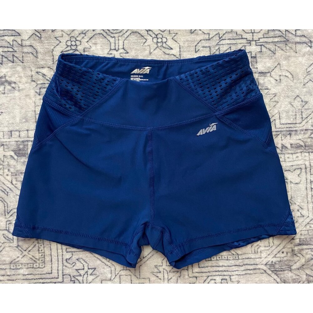 Avia Womens X-Small (0-2) Navy Blue‎ Athletic Running Shorts Volleyball Stretch